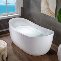 72" Whirlpool and Air Bubble Freestanding Heated Bathtub