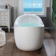 72" Whirlpool and Air Bubble Freestanding Heated Bathtub