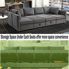 Toxi 8 - Piece Upholstered Sectional