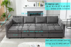 Toxi 8 - Piece Upholstered Sectional