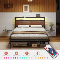 Antik Bed Frame With LED Lights & USB Ports