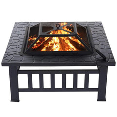 Handerson 14.4" H X 32" W Wood Burning Outdoor Fire Pit with Lid and Cover