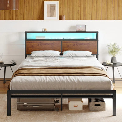 Antik Bed Frame With LED Lights & USB Ports