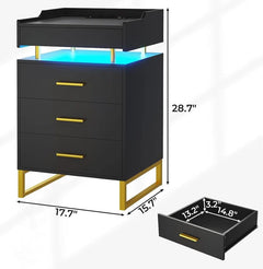 Ellisia Nightstand With LED Lights