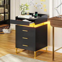 Ellisia Nightstand With LED Lights