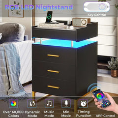 Ellisia Nightstand With LED Lights