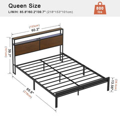 Antik Bed Frame With LED Lights & USB Ports