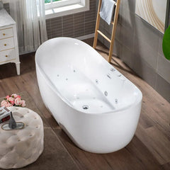 72" Whirlpool and Air Bubble Freestanding Heated Bathtub