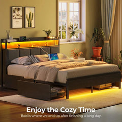 Franzi Bed Frame with Storage Headboard