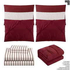 Sharper Image 9-Piece Burgundy Pintuck down Alternative Sharper Image