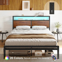 Antik Bed Frame With LED Lights & USB Ports