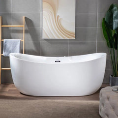 72" Whirlpool and Air Bubble Freestanding Heated Bathtub