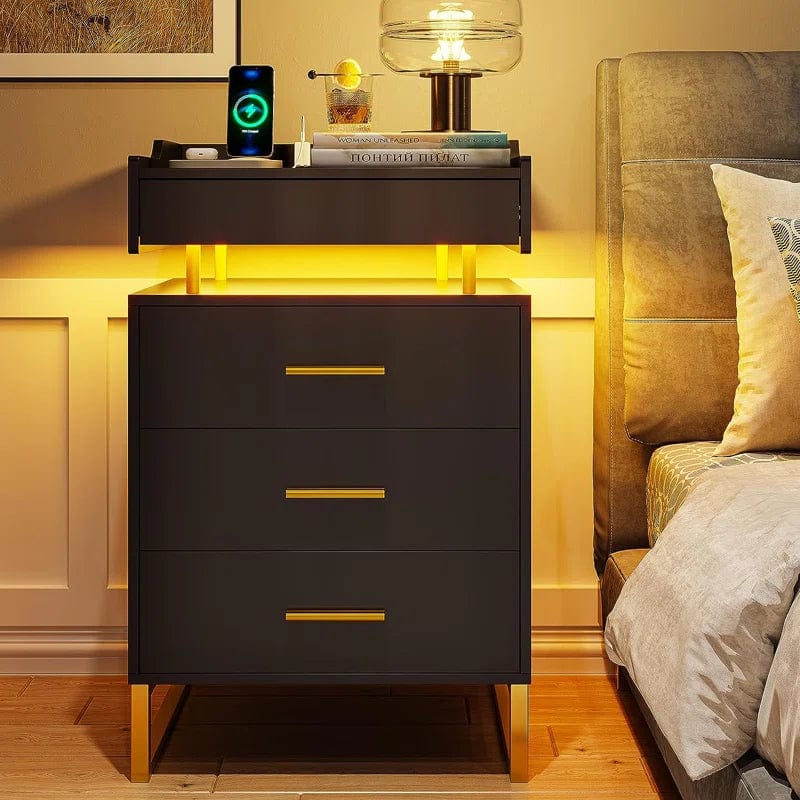 Ellisia Nightstand With LED Lights