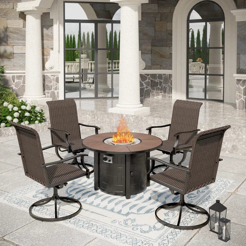 Krohn Round Outdoor Dining Set