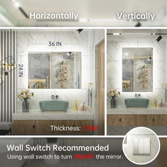 Reflect -  LED Backlit Frameless Bathroom Wall Mirror