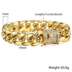 Miami Gold Curb Cuban Bracelet Frendzys