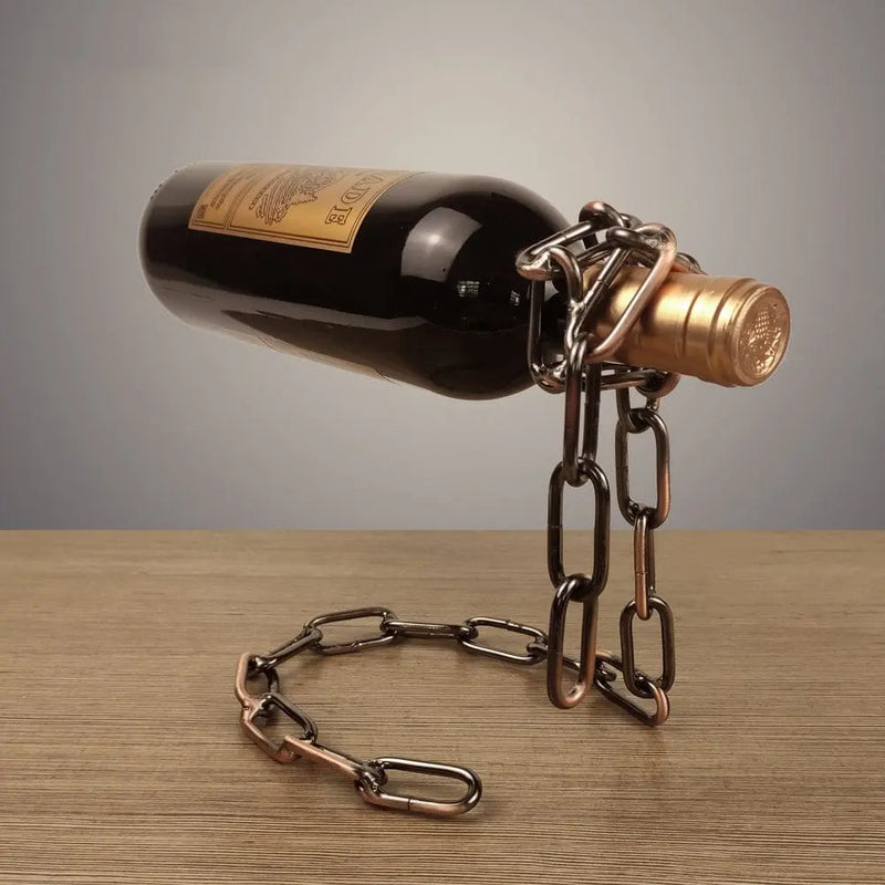 Magic Iron Chain Wine Bottle Holder Frendzys